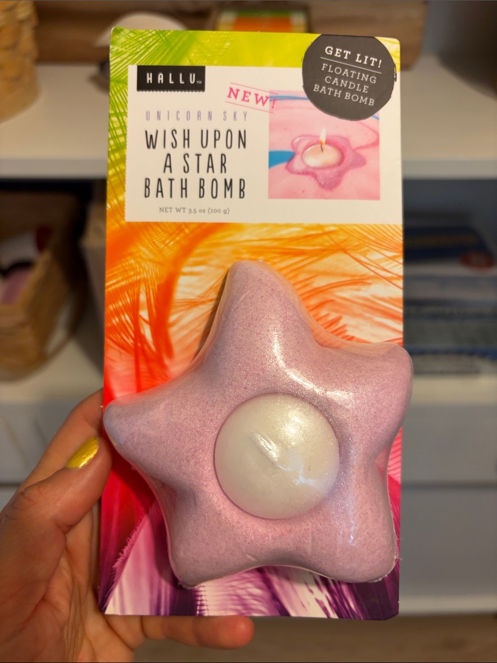 Unicorn Sky "Wish Upon a Star" Pink Floating Candle Bath Bomb